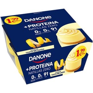 Proteína natillas zero sabor tarta de limón pack 4 unidades 120 g - Danone