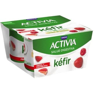 Kéfir fresa y frambuesa pack 4 unidades 125 g - Danone Activia