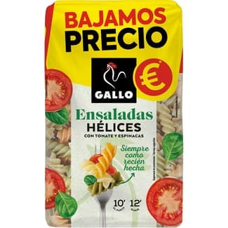 Ensaladas hélices con tomate y espinacas paquete 400 g - Gallo