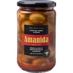 Aceituna verde aliñada tarro 315 g neto escurrido - Amanida