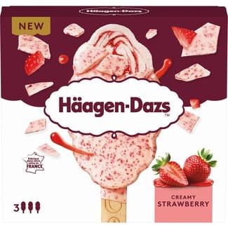 Helado Creamy Strawberry 3 unidades estuche 240 ml - Haagen-dazs