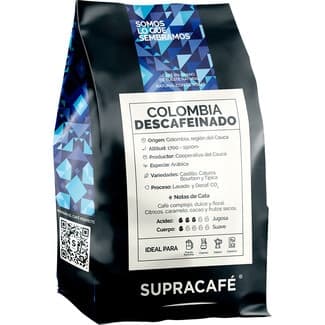 Café en grano Colombia descaifenado de tueste natural envase 250 g - Supracafe