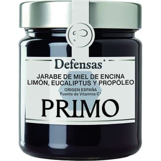 Jarabe de miel de encina, limón, eucaliptus y propóleo origen de España con vitamina C tarro 250 g - Primo