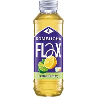 Kombucha Lemon Fantasy sabor lima y limón botella 330 ml - Flax