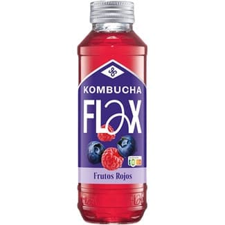 Kombucha de frutos rojos frambuesas y arándanos botella 330 ml - Flax