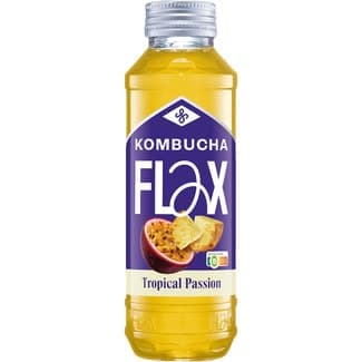 Kombucha Tropical Passion sabor fruta de la pasión y piña botella 330 ml - Flax