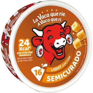 Queso fundido con queso semicurado light 16 porciones caja 250 g - La Vaca Que Rie