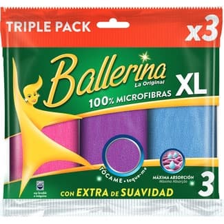 Bayeta 100% microfibra XL La Original paquete 3 unidades - Ballerina