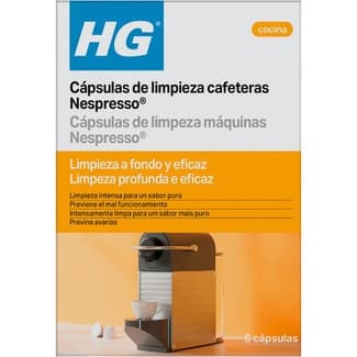 Cápsulas de limpieza para cafeteras Nespresso caja 6 unidades - Hg