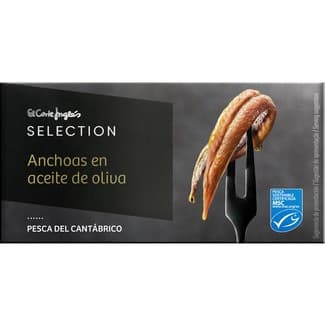 Filetes de anchoa en aceite de oliva pesca del Cantábrico lata 29 g neto escurrido - El Corte Ingles Selection