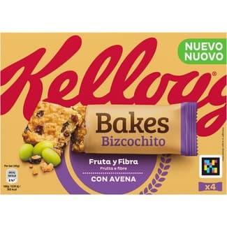 Bizcochito de avena y pasas 4 unidades envasadas individualmente estuche 180 g - Kellogg's