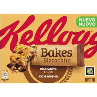 Bizcochito con avena y chocolate 4 unidades envasadas individualmente estuche 180 g - Kellogg's