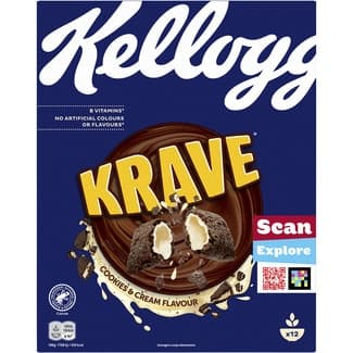 Cereales de desayuno rellenos sabor cookies and cream paquete 375 g - Kellogg's Krave