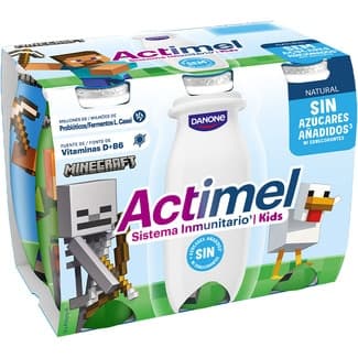 Kids L. Casei natural sin azúcares añadidos pack 6 unidades 100 g - Danone Actimel
