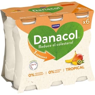 Sabor tropical 0% azúcares añadidos sin gluten pack 6 unidades 100 g - Danone Danacol