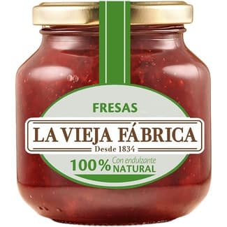 Mermelada de fresas 100% natural con endulzante frasco 280 g - La Vieja Fabrica