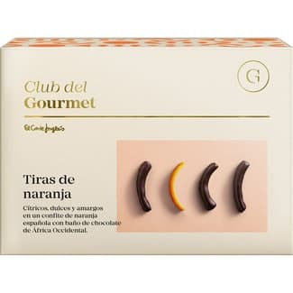 Tiras de naranja bañadas de chocolate estuche 150 g - Club Del Gourmet