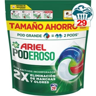 Detergente cápsulas Poderoso Original Pod grande bolsa 29 dosis - Ariel