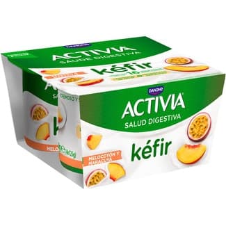 Kéfir melocotón y maracuyá pack 4 unidades 125 g - Danone Activia