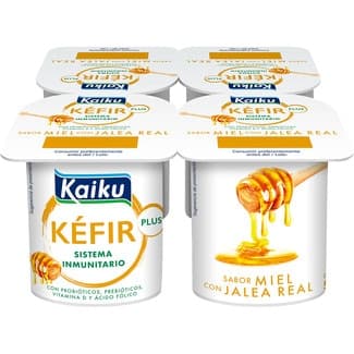 Kéfir con sabor miel con jalea real pack 4 unidades 125 g - Kaiku