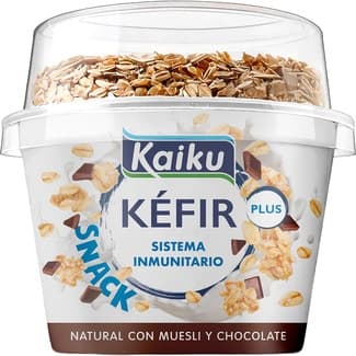 Kéfir natural con muesli y chocolate envase 125 g - Kaiku