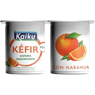 Kéfir con naranja pack 4 unidades 125 g - Kaiku