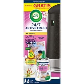 Ambientador difusor automático Active Fresh Kioto Lirio de luna & satén aparato + 1 recambio - Air Wick