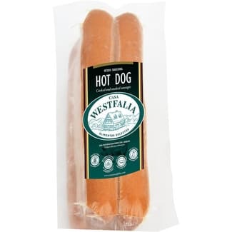 Salchichas Hot Dog cocidas de cerdo 4 piezas envase 300 g sin gluten sin lactosa - Casa Westfalia