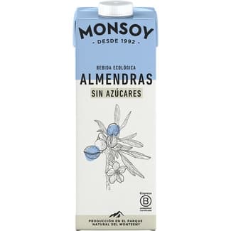 Bebida de almendras sin azúcares ecológica brik 1 l - Monsoy