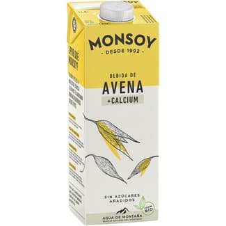 Bebida de avena + calcium sin azúcares añadidos ecológica brik 1 l - Monsoy