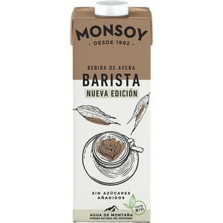 Barista bebida de avena sin azúcares añadidos ecológica brik 1 l - Monsoy