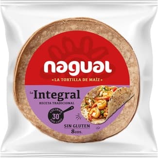 Tortilla de maíz integral sin gluten 8 unidades envase 200 g - Nagual