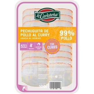 Pechuguita de pollo al curry asada al horno envase 100 g sin gluten - La Carloteña