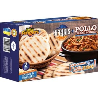 Arepa precocida con relleno de pollo deshilachado 2 raciones estuche 320 g - Tekefingers