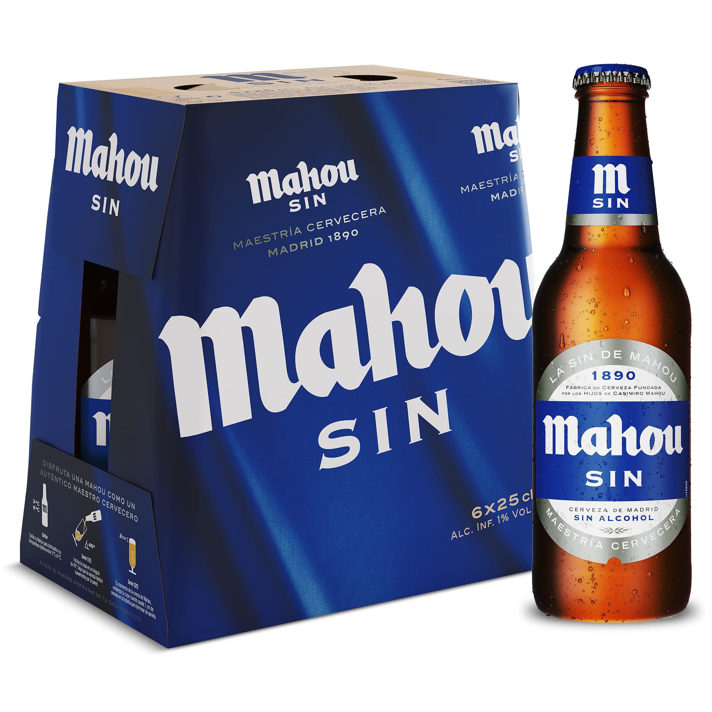 Cerveza sin alcohol Mahou pack 6 x 25 cl