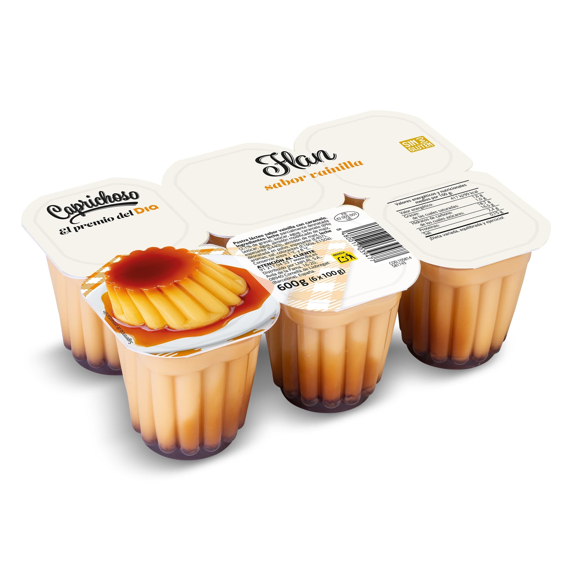 Flan de vainilla Dia Caprichoso pack 6 x 100 g