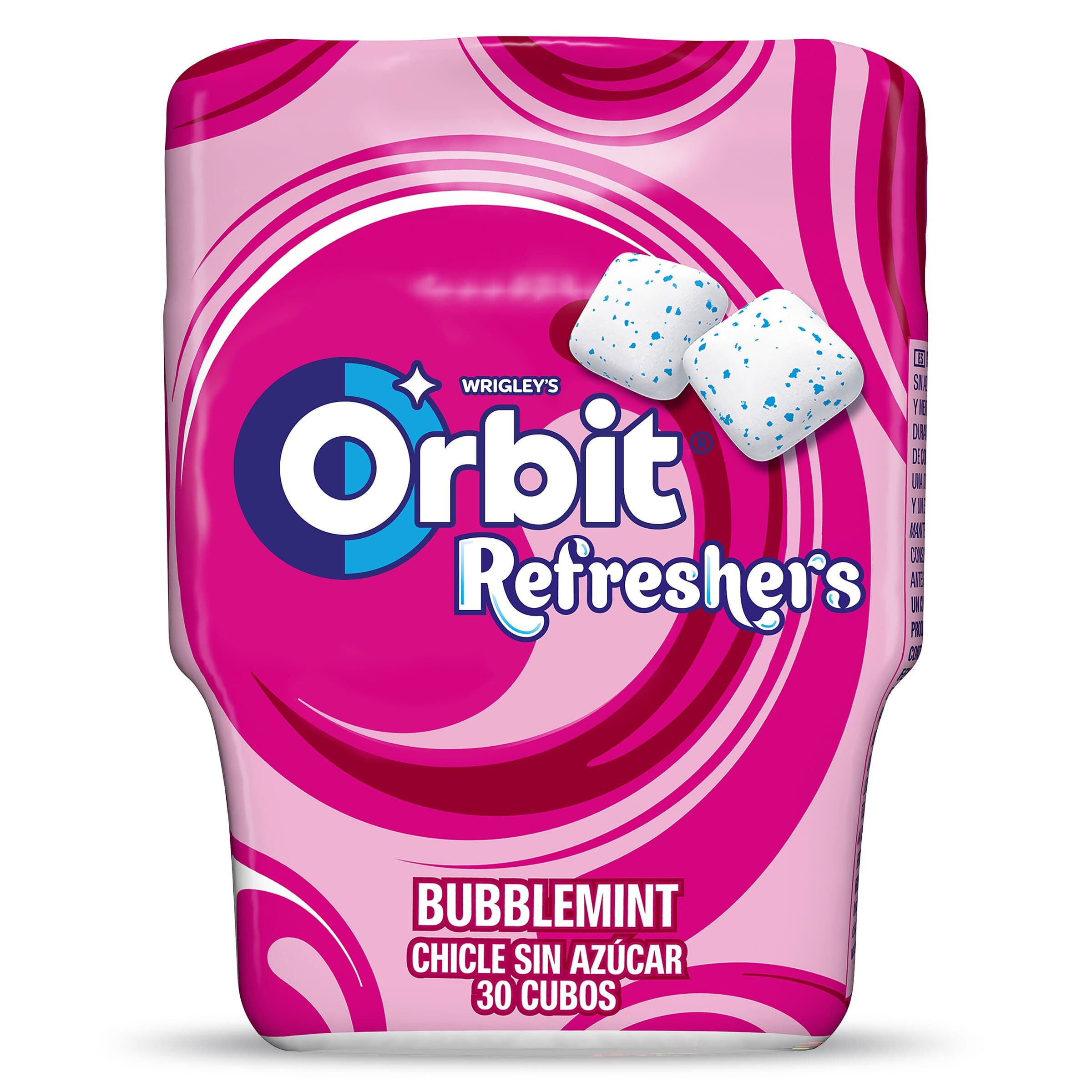 Chicles refreshers sabor bubblemint sin azúcar Orbit bote 30 unidades