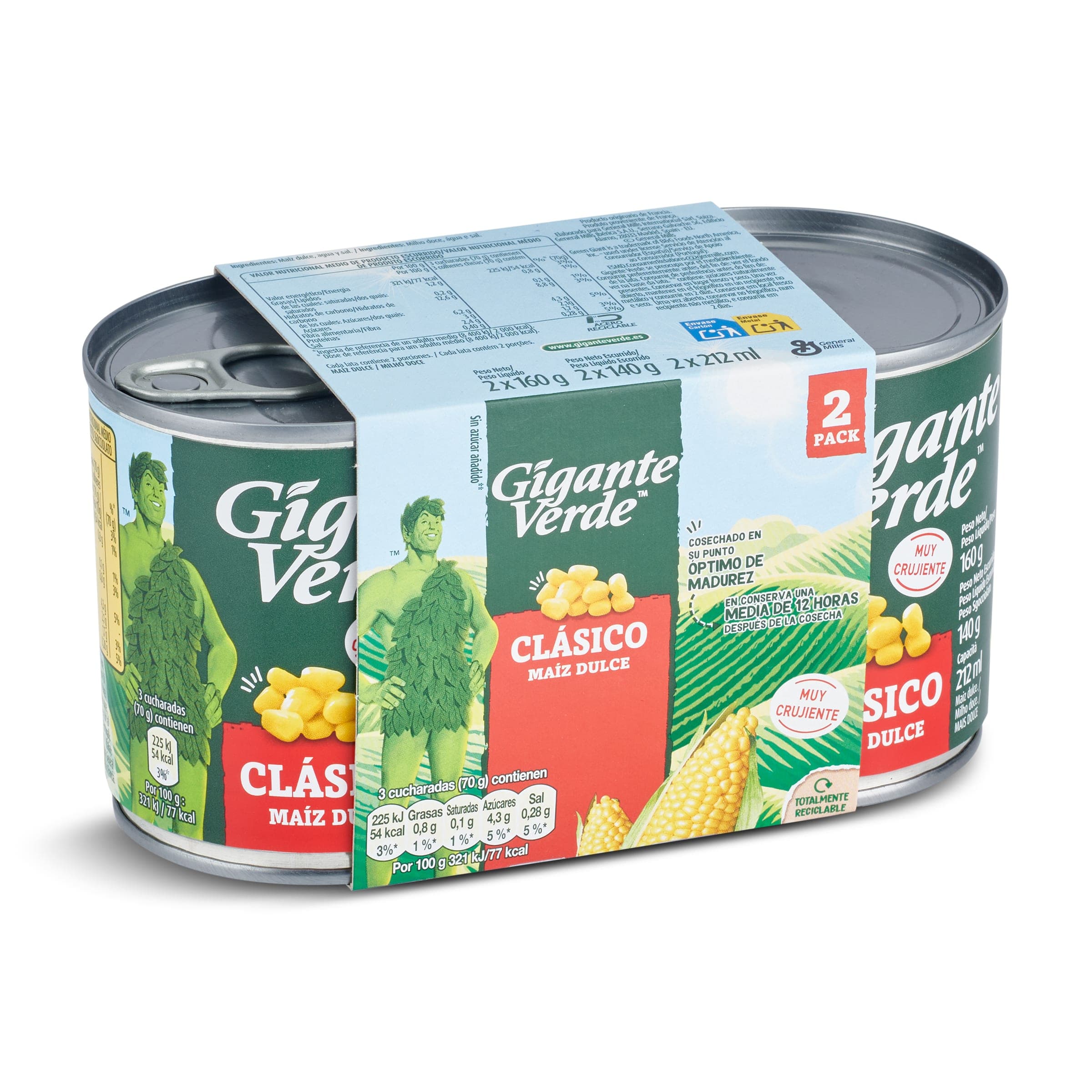 Maíz clásico Gigante Verde 2 x 140 g