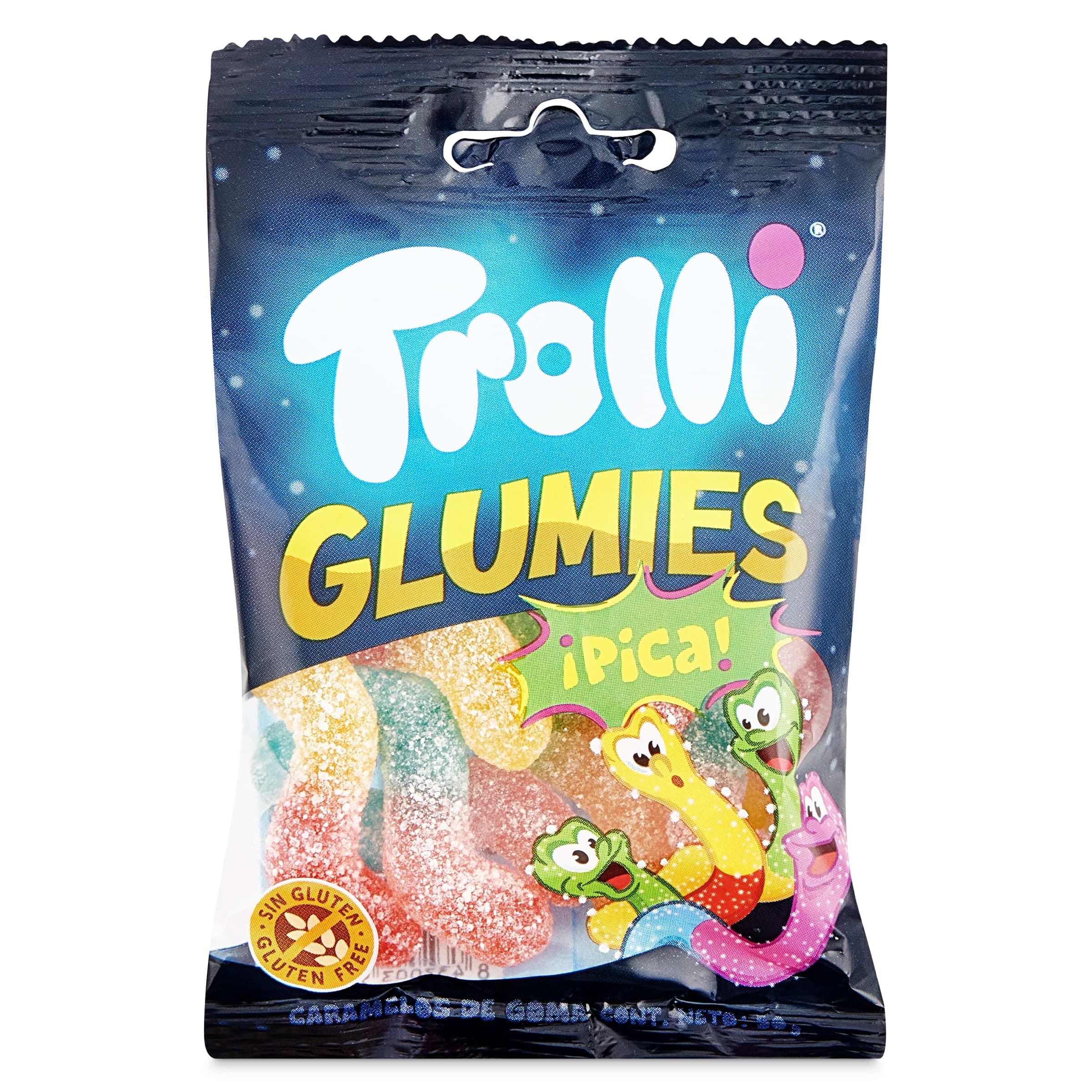 Golosinas gusanos ácidos glumies Trolli bolsa 50 g