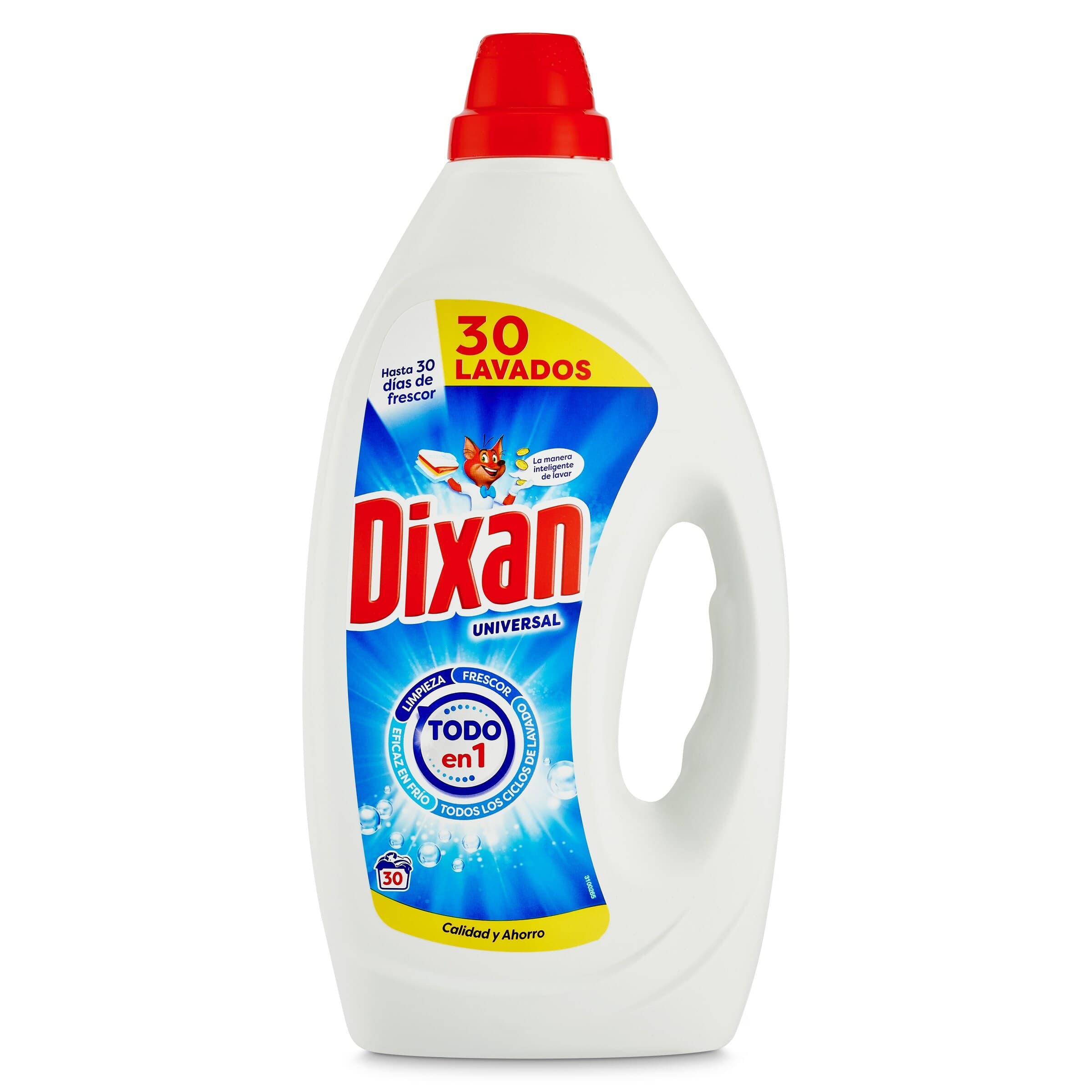 Detergente máquina líquido todo en 1 Dixan botella 30 lavados