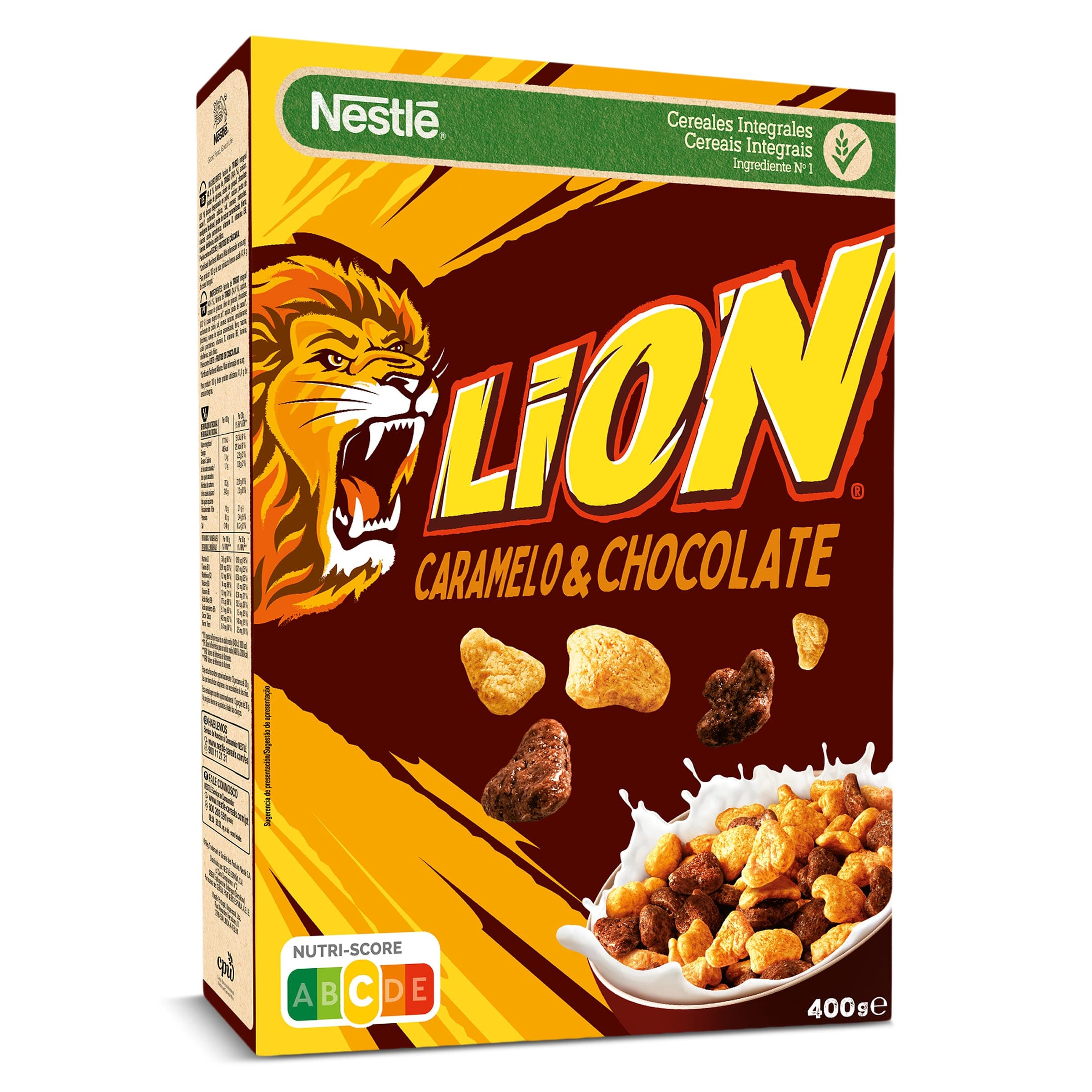 Cereales integrales con chocolate y caramelo Nestlé Lion caja 400 g