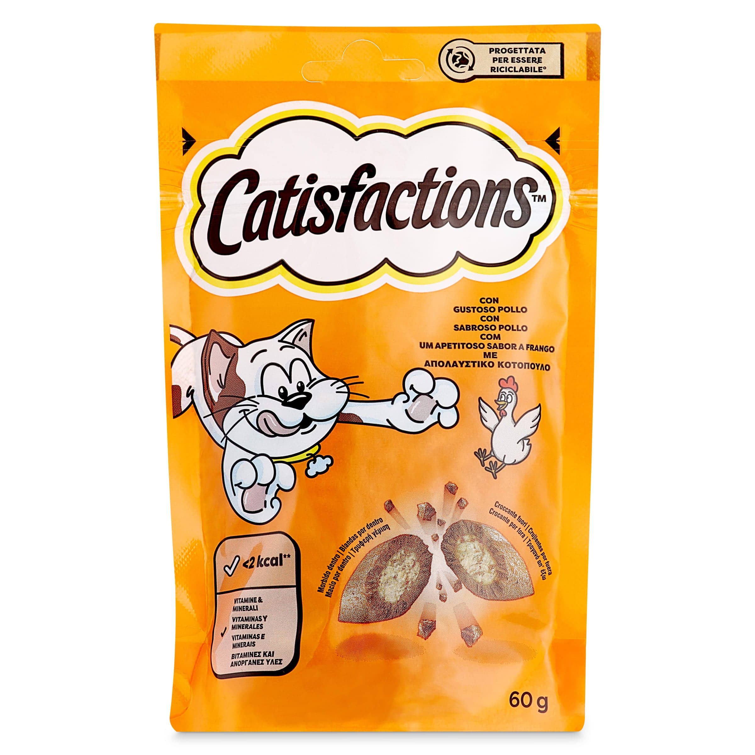 Snack para gatos con pollo Catisfaction bolsa 60 g