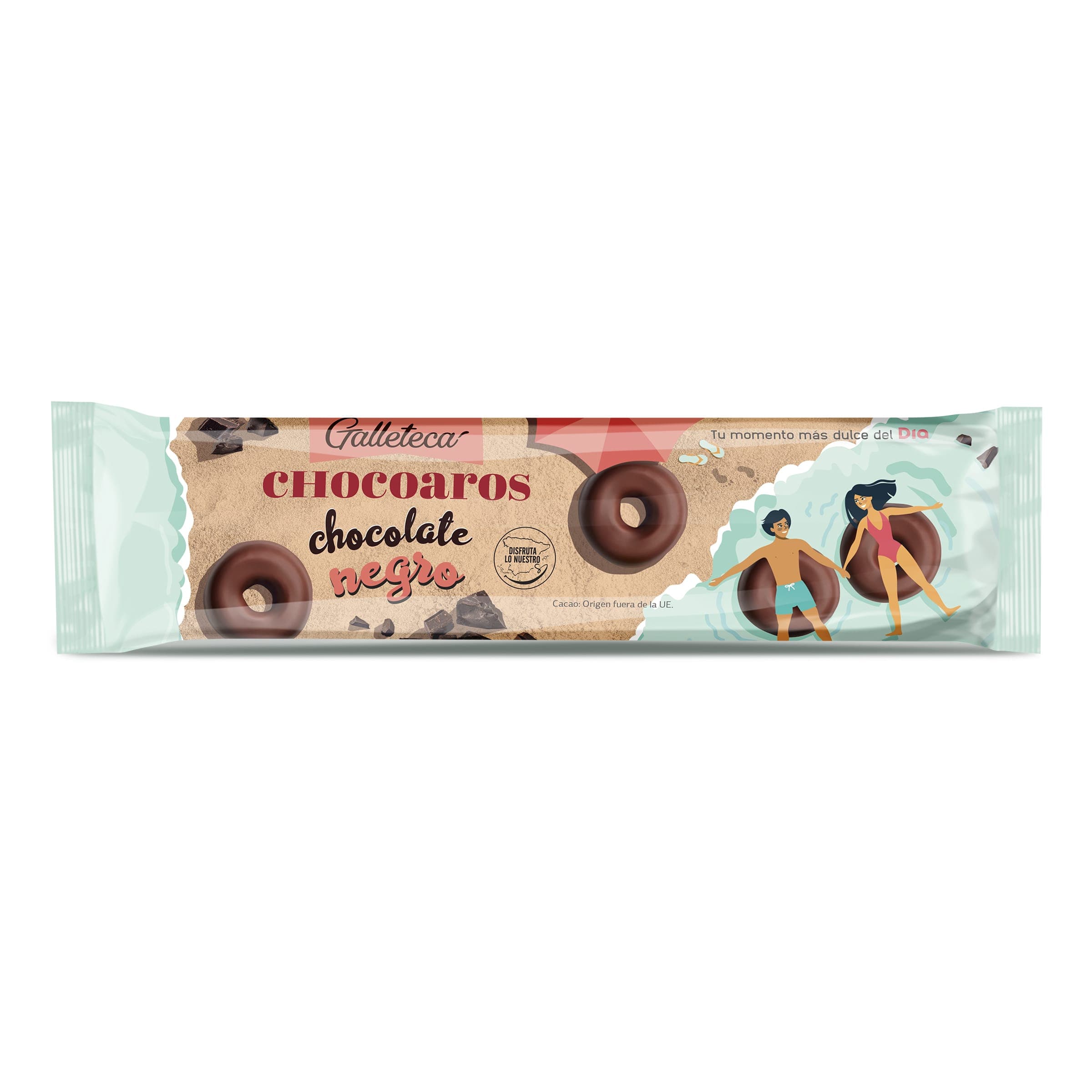 Roscos de galleta con chocolate negro chocoaros Galleteca de Dia bolsa 128 g