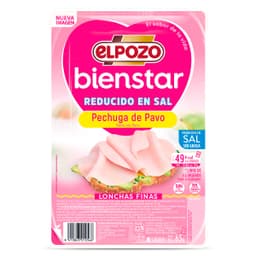 Pechuga de pavo reducida en sal Elpozo Bienstar 65 g