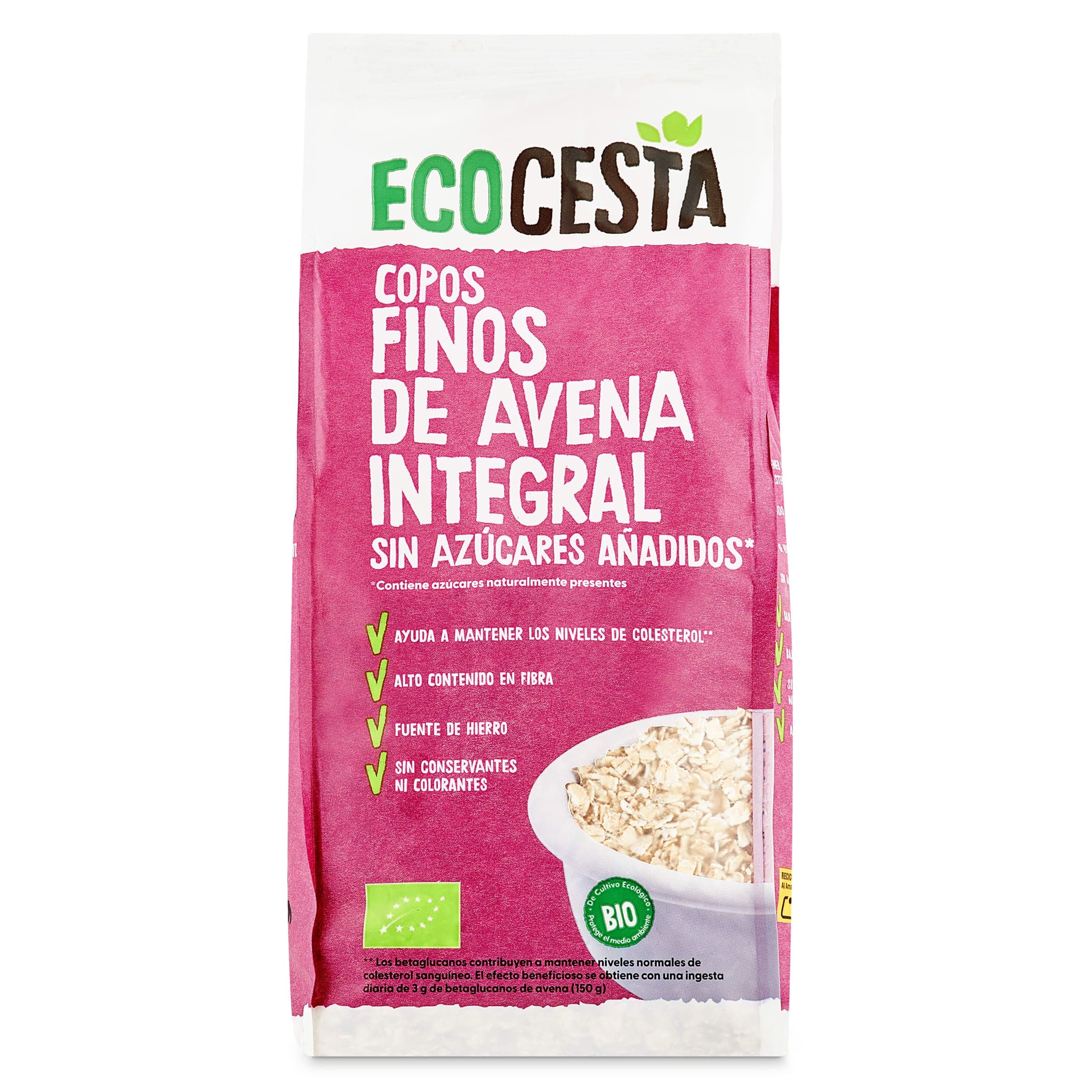 Copos suaves de avena integral bio Ecocesta bolsa 500 g