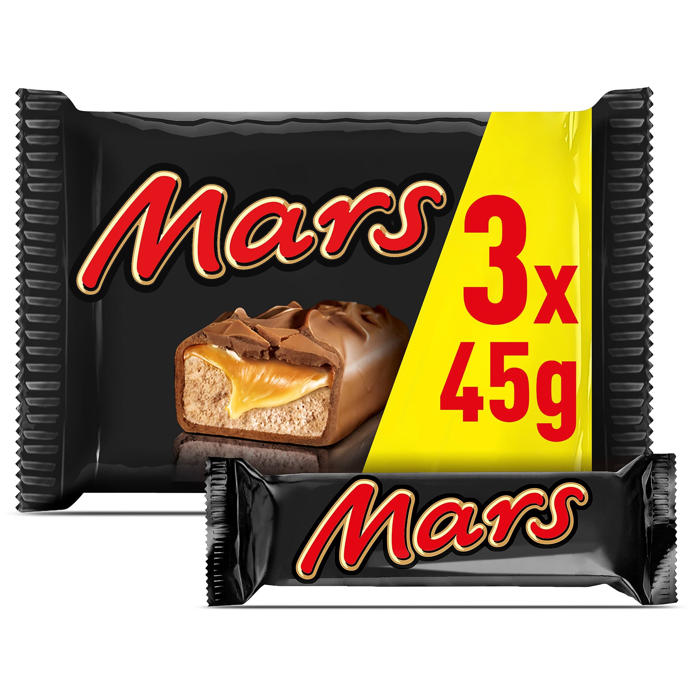 Barritas de chocolate y caramelo 3 unidades Mars bolsa 135 g