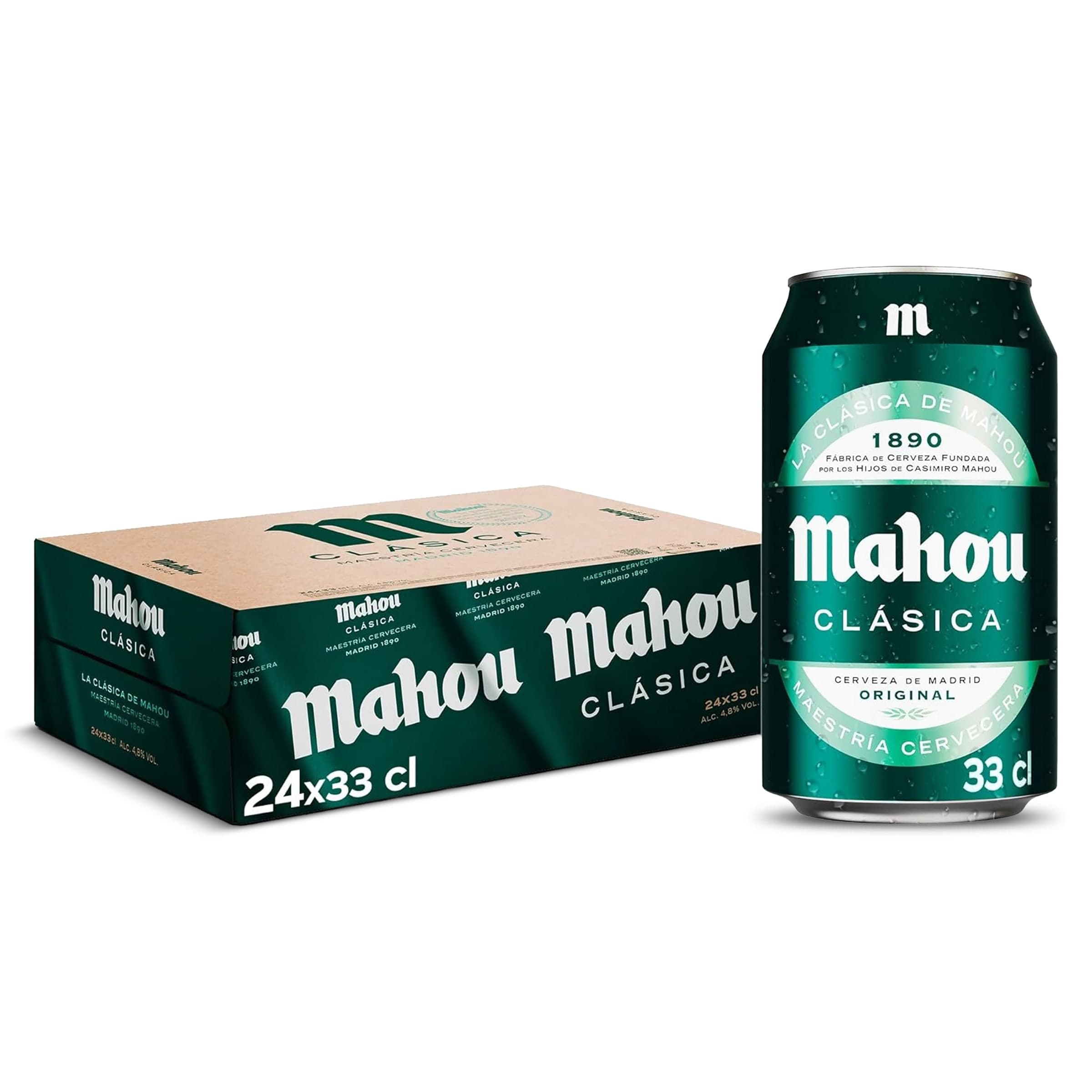 Cerveza clásica Mahou pack 24 x 33 cl