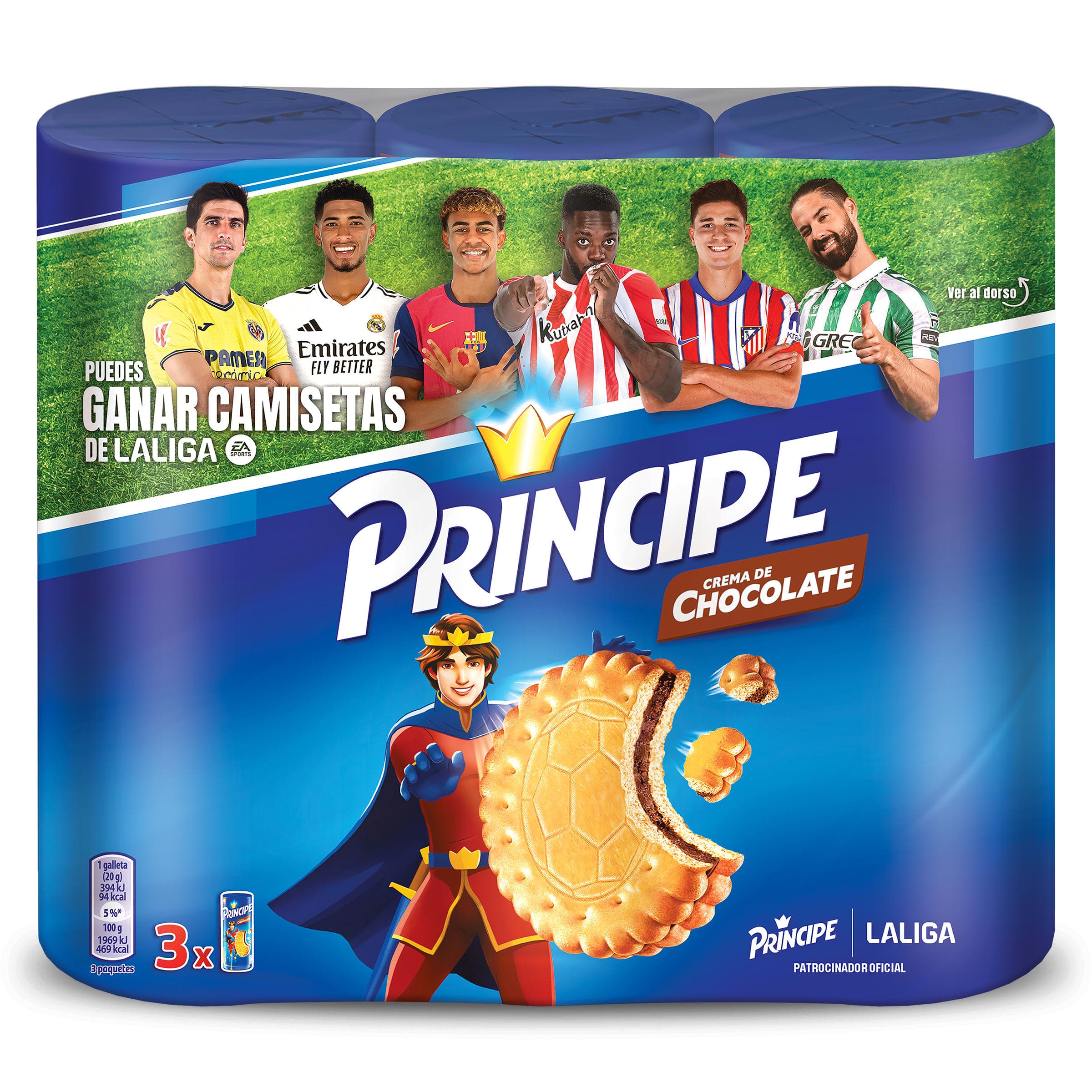 Galleta rellena de crema de chocolate Principe paquete 3 x 300 g