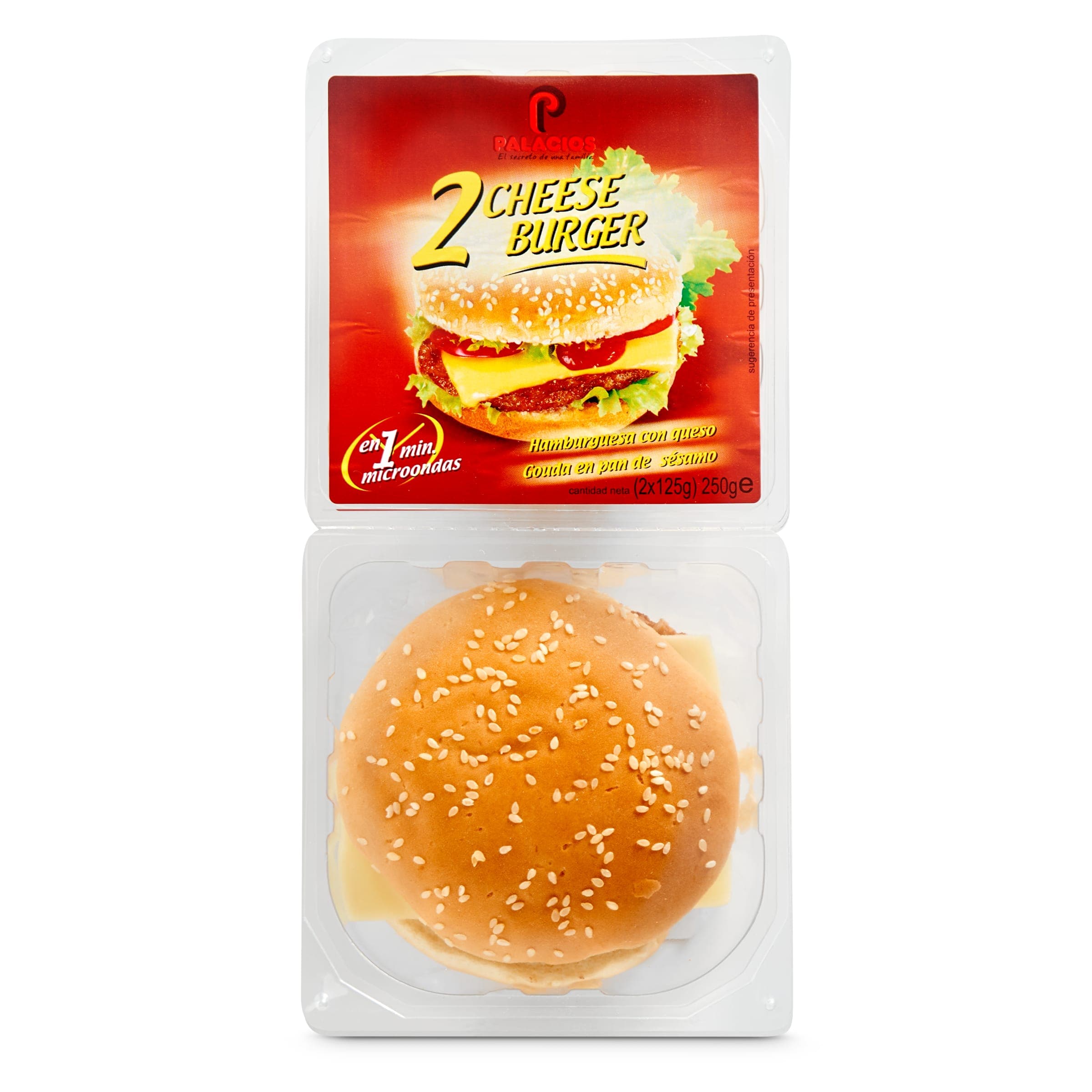 Hamburguesa cheese burger Palacios 2 x 125 g
