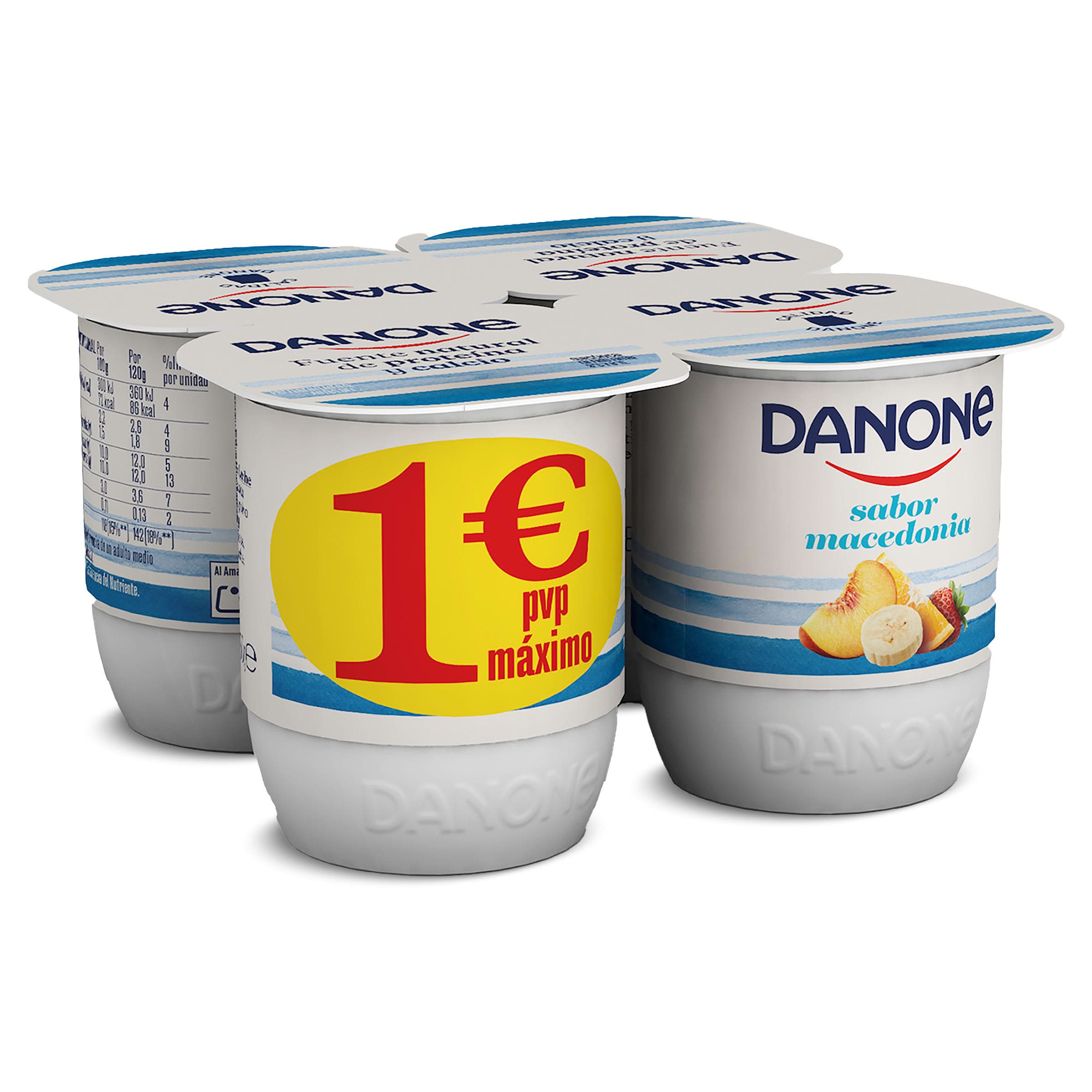 Yogur sabor macedonia Danone pack 4 x 120 g